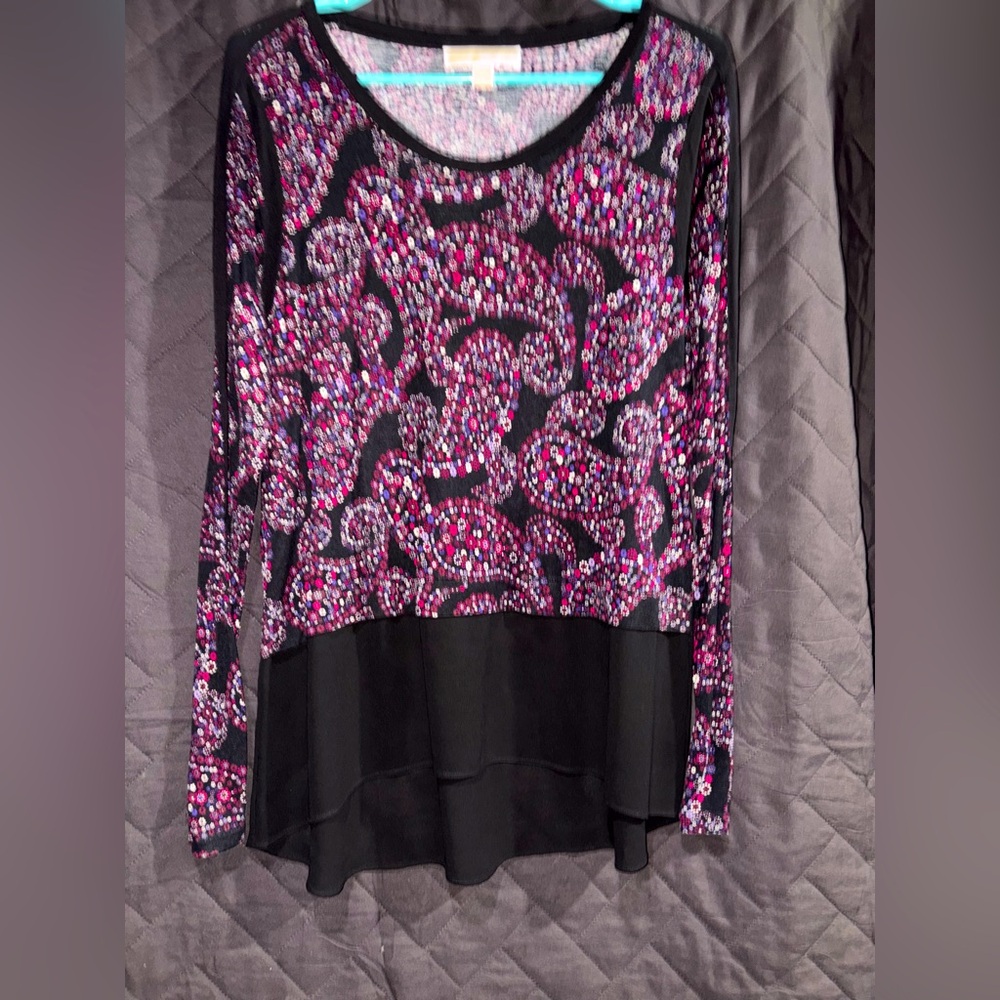 Michael Kors‎ Black and Pink Paisley Top #1501